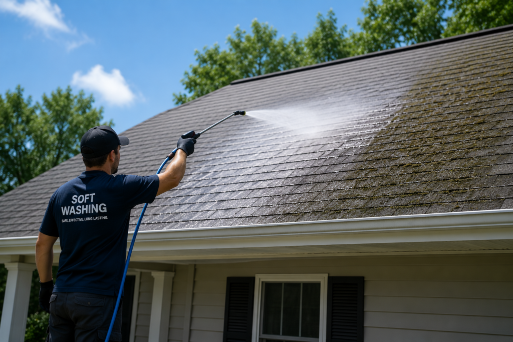 soft wash vs pressure wash Georgetown TX