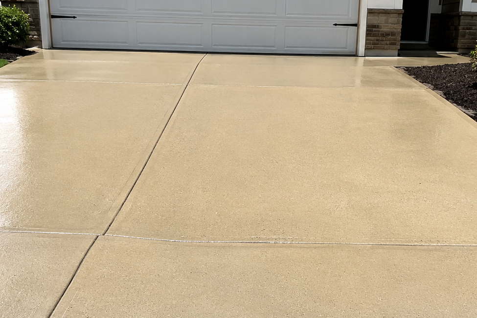 clean driveway after pressure washing Georgetown TX concrete service